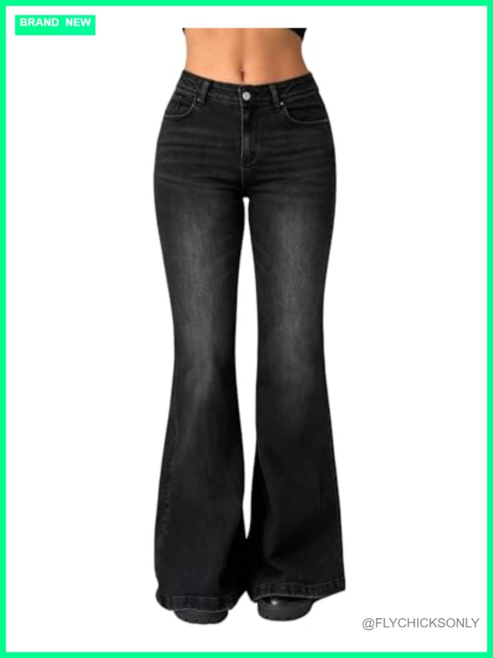 High Waisted Flare Jeans Stretchy Bootcut Denim Tummy Control Work